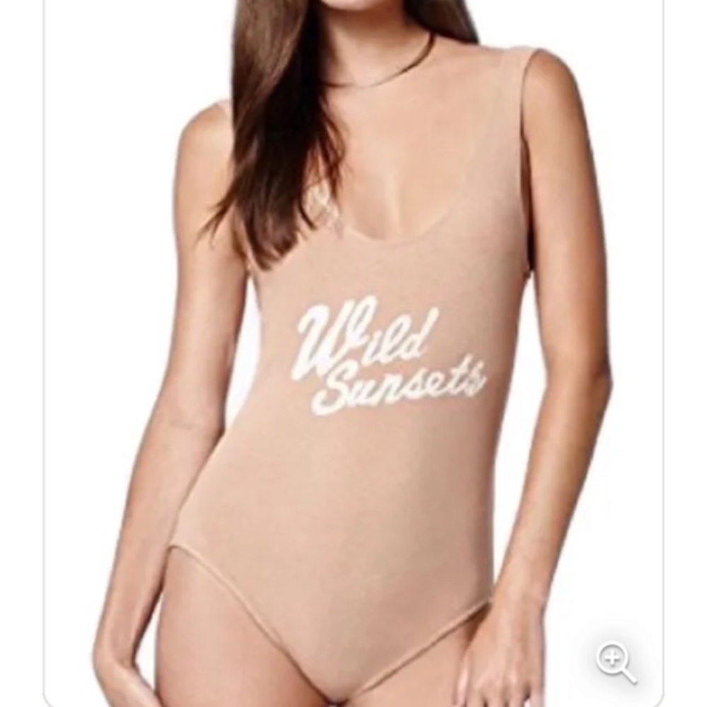 LA Hearts Wild Sunsets Tan Onesie Bodysuit